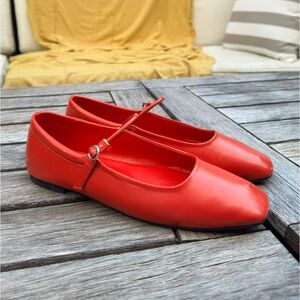 Red Mary Jane Flats (Judi) Shop Peche